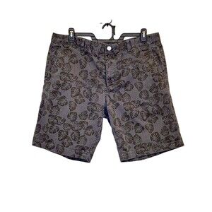 BONOBOS Mens 38 Palm Leaf Print Golf Shorts 9.5" Inseam Gray Black Casual Preppy